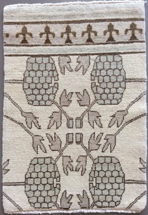 Oriental Mat White Brown 2x3 | Manoukian Rugs™