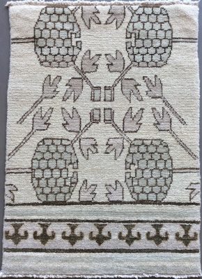 Oriental Mat White Brown Gray 2x3 | Manoukian Rugs™