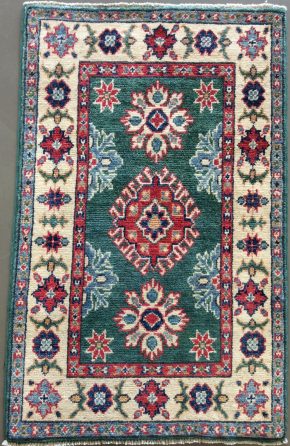 Grand Kazak Pakistan Green Natural Red 2x3 | Manoukian Rugs™