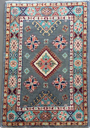 Kazak Pakistan Gray Red Blue 2x3 | Manoukian Rugs™