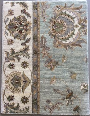 Indo Piece Mat Green White Gray 2x3 | Manoukian Rugs™