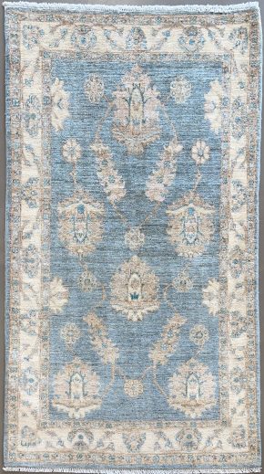 Peshawar Afghan Blue White 3 x 5 | Manoukian Rugs™