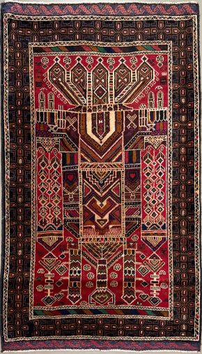 Belouch Afghan Brown Black Red 3 x 5 | Manoukian Rugs™