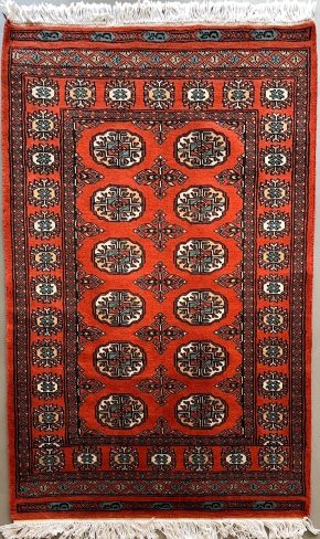 Bokhara Pakistan Red Blue White 2-7 x 3-10 | Manoukian Rugs™