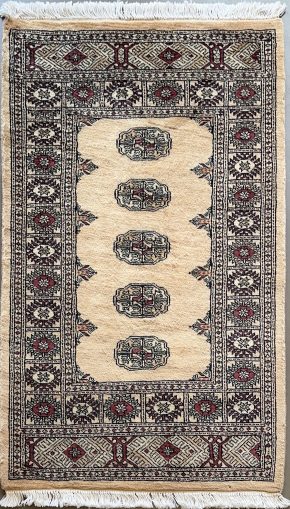 Bokhara Pakistan Cream Black Red 2-8 x 4-2 | Manoukian Rugs™