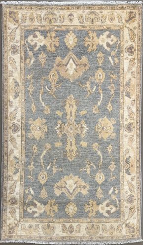 Peshawar Afghan Blue Cream White 3-2 x 5-1 | Manoukian Rugs™