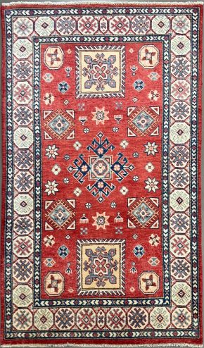 Caucasian Design Pakistan Red White Blue 3-1 x 4-10 | Manoukian Rugs™