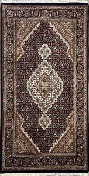 Mahi Tabriz India Brown White Black 3-1 x 5-3 | Manoukian Rugs™