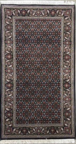 Mahi Tabriz India Black White Red 3 x 5 | Manoukian Rugs™