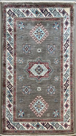 Caucasian Design Pakistan Gray Blue White 3 x 4-10 | Manoukian Rugs™