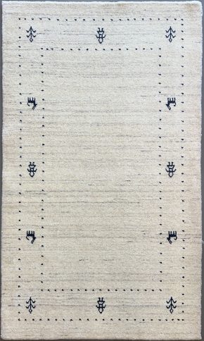 Indo-Gabbeh India White Black 3-2 x 5 | Manoukian Rugs™