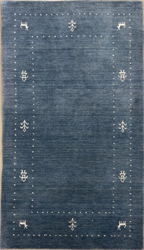 Indo-Gabbeh India Blue White 3 x 4-10 | Manoukian Rugs™